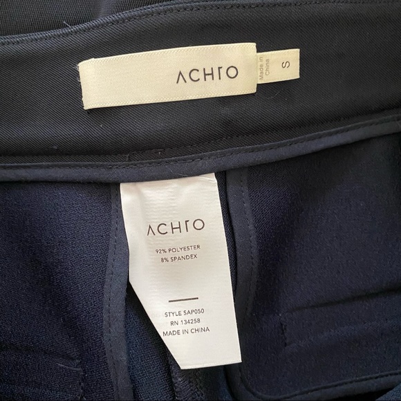 Achro Pants Crop Wide Leg high rise Navy Blue S - Picture 6 of 6